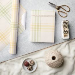 Papel De Presente Wrapping Paper | Lemon Plaid Luxe Gift Wrap
