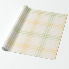 Papel De Presente Wrapping Paper | Lemon Plaid Luxe Gift Wrap