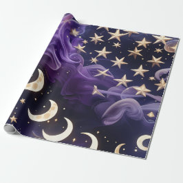 Papel De Presente Wrapping Paper – Luxury Royal Amethyst Celestial