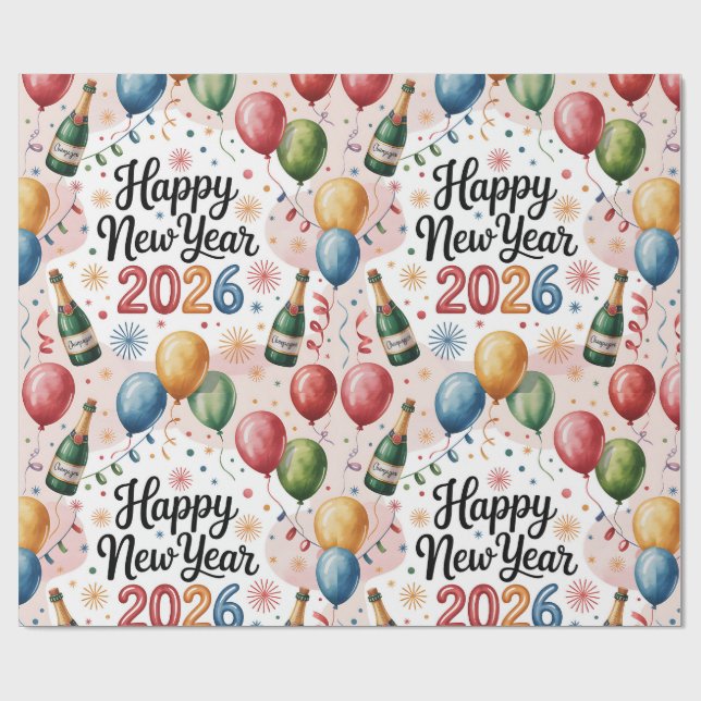 Papel De Presente Wrapping Paper-New Year 2026 (Aberto)