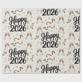 Papel De Presente Wrapping Paper-New Year 2026 Wrapping Paper