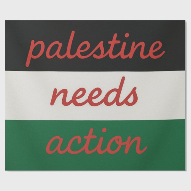 Papel De Presente Wrapping Paper palestine needs action (Aberto)