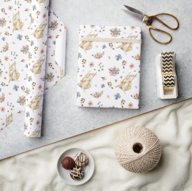 Papel De Presente Wrapping Paper - Rabbits (Artesanato)