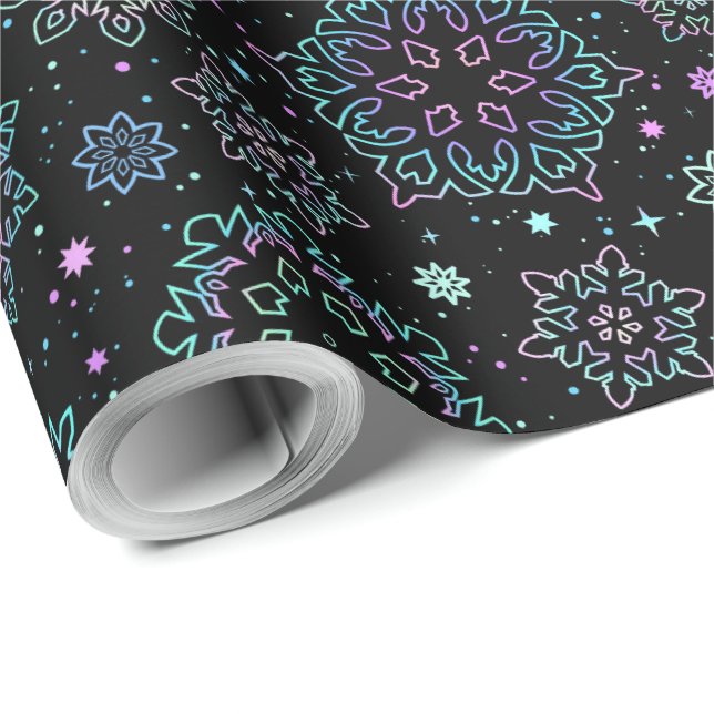 Papel De Presente Wrapping paper "Snowflakes" (Ponta do rolo)