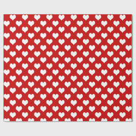 Papel De Presente Wrapping Paper White Hearts on Pink – Cute Love 