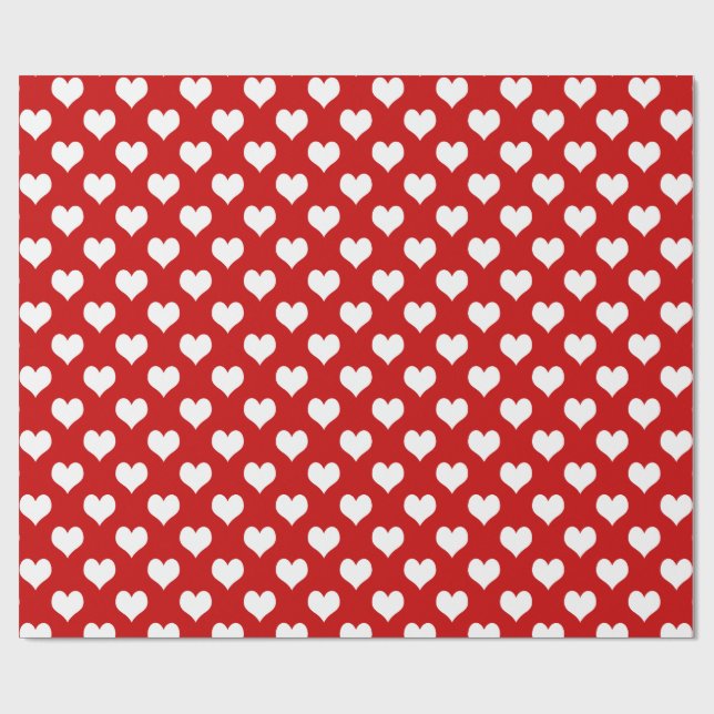 Papel De Presente Wrapping Paper White Hearts on Pink – Cute Love  (Aberto)