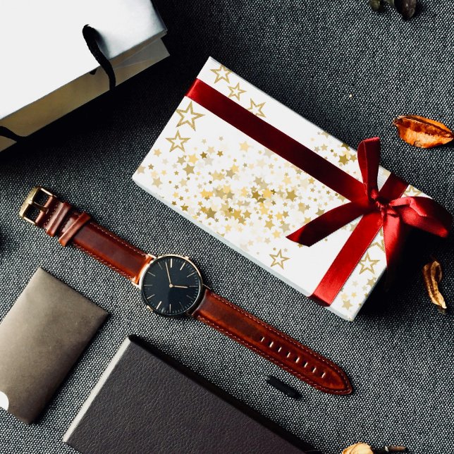 Papel De Presente Wrapping Paper with golden stars (Criador carregado)