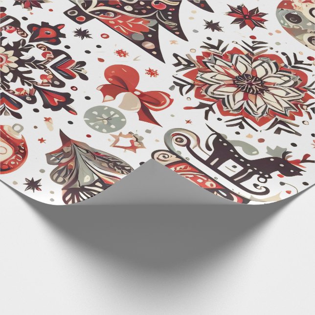Papel De Presente Wrapping with Christmas Motifs n10 (Ponta)
