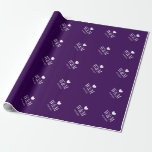 Papel De Presente Wrappingpaper roxo do casamento do monograma<br><div class="desc">Papel de envolvimento feito sob encomenda do casamento do monograma para noivos. Wrappingpaper monogrammed personalizado com coração elegante e data do casamento. Design de Personalizable com tipografia elegante para o casal dos noivos/marido futuro e da esposa. Excelente para o casamento chique ou os presentes e os favoritos para festas do...</div>