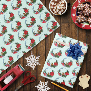 Papel De Presente Wreath do rato de Natal