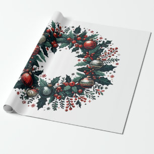 Papel De Presente Wreath Natal