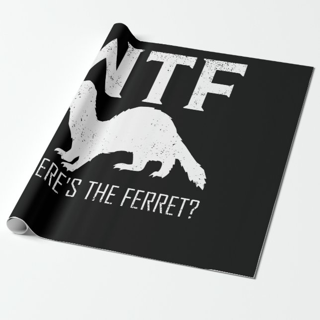 Papel De Presente WTF Where's The Ferret Animal Gift (Desenrolado)