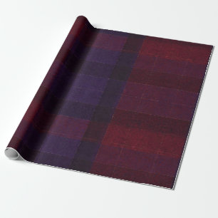 Papel De Presente Xadrez Aconchegante Burgundy Marrom Roxo