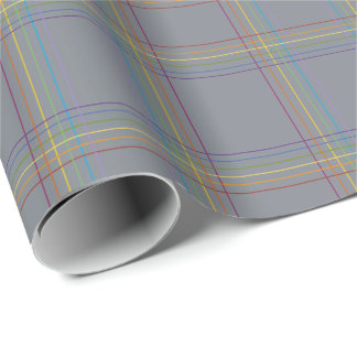 Papel De Presente Xadrez Arco-íris