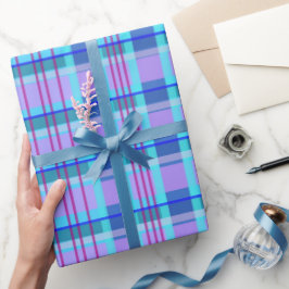 Papel De Presente xadrez azul