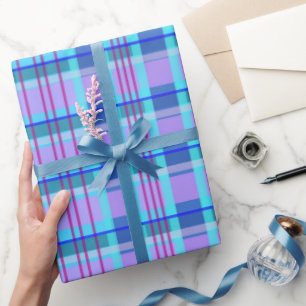 Papel De Presente xadrez azul