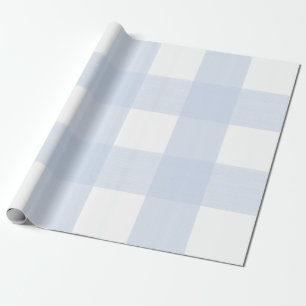 Papel De Presente Xadrez Azul Bebê