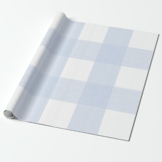Papel De Presente Xadrez Azul Bebê
