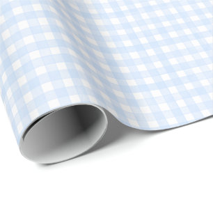 Papel De Presente Xadrez Azul Desbotado Clássico