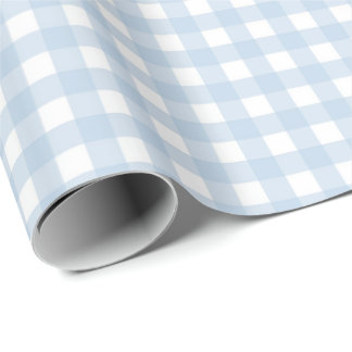 Papel De Presente Xadrez Azul e Branco
