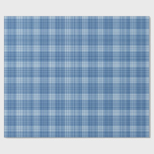 Papel De Presente Xadrez Azul Jeans Clássico