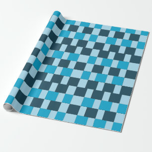 Papel De Presente Xadrez Azul Marinho