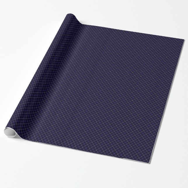 Papel De Presente Xadrez Azul / Tartã (Desenrolado)