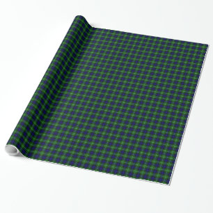 Papel De Presente Xadrez azul-tartan