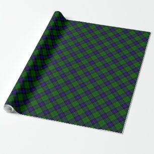 Papel De Presente Xadrez azul-tartan-clã-forte