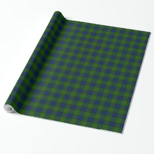 Papel De Presente Xadrez azul-tartan Lauder
