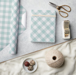 Papel De Presente Xadrez Azul Verde Marinho Branco Shabby Chic