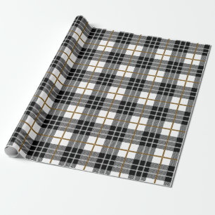 Papel De Presente Xadrez branca, branca e Dourada