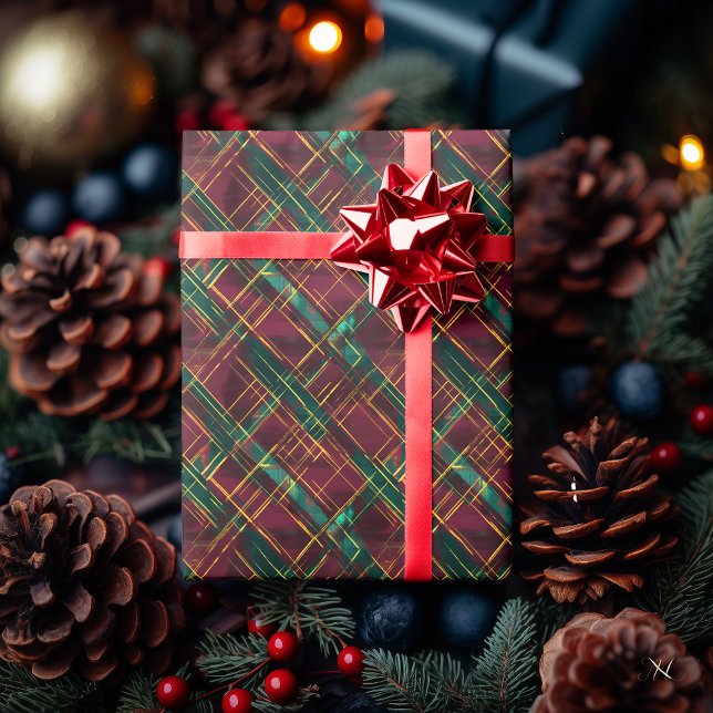 Papel De Presente Xadrez brilhante, verde e Abstrato amarela - (Criador carregado)