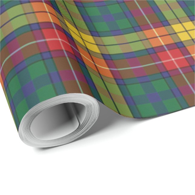 Papel De Presente Xadrez Buchanan Clan Patterays Holidays Tartan (Ponta do rolo)
