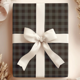 Papel De Presente Xadrez Búfalo Cinza e Preto