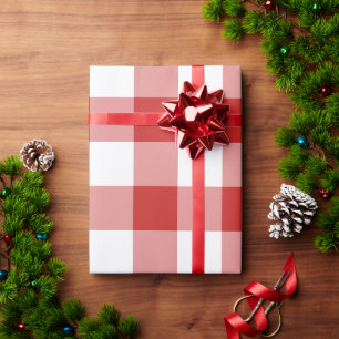 Papel De Presente Xadrez Buffalo Vermelho de Natal