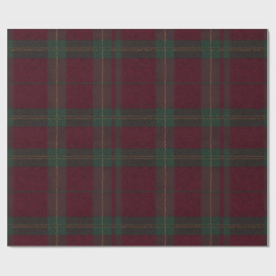 Papel de Presente Xadrez Burgundy e Verde