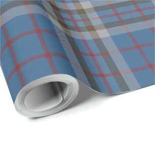 Papel De Presente Xadrez Clã Thompson Blue Cinza Tartan