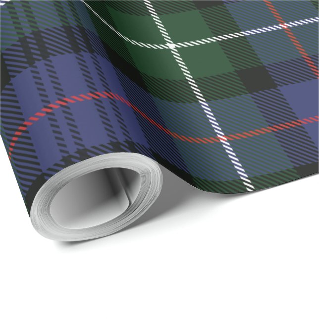 Papel De Presente Xadrez Clan MacKenzie Rustic Holiday Tartan (Ponta do rolo)