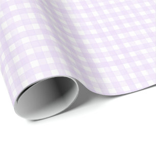 Papel De Presente Xadrez Clássico Lavanda
