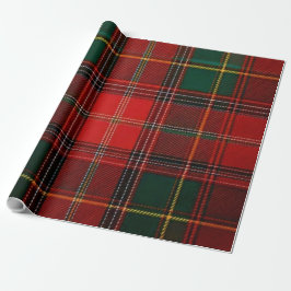 Papel De Presente Xadrez Clássico Real Vermelho e Verde de Natal