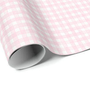 Papel De Presente Xadrez Clássico Rosa