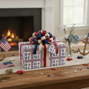 Papel De Presente Xadrez de búfalo girassol "Lar" 