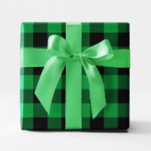 Xadrez de Búfalo Verde e Preto com Chevron Grande