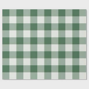 Papel De Presente Xadrez de Búfalo Verde Floresta Grande Gingham