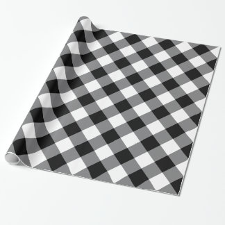 Papel De Presente Xadrez De Búfalos Preto E Branco