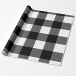 Papel De Presente Xadrez de Buffalo em Quadrados Pretos e Brancos<br><div class="desc">papel de empacotamento personalizado</div>