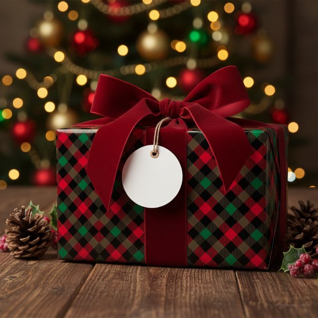 Papel De Presente Xadrez de Buffalo Vermelho, Verde e Negro (Criador carregado)