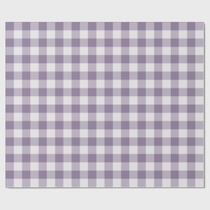 Papel De Presente Xadrez de Gingham Clássico Lavanda