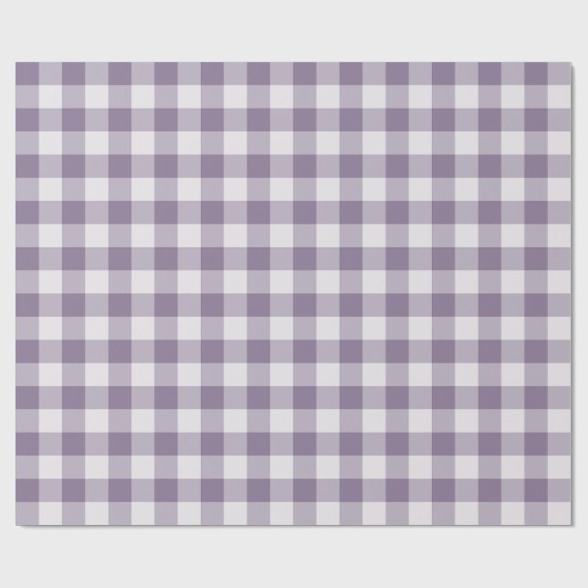 Papel De Presente Xadrez de Gingham Clássico Lavanda (Aberto)